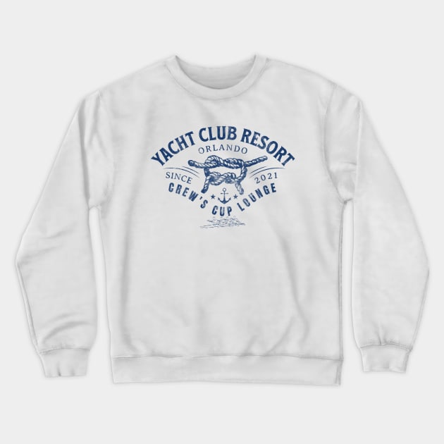 Distressed Yacht Club Resort Crew's Cup Lounge Orlando Florida Crewneck Sweatshirt by Joaddo